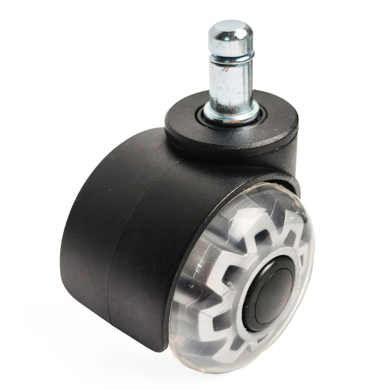 Office Chair Wheels Replacement Set of 5 - Dual 2 Inch Soft Chair Casters Black grey color (Item #24E050S-GY) 