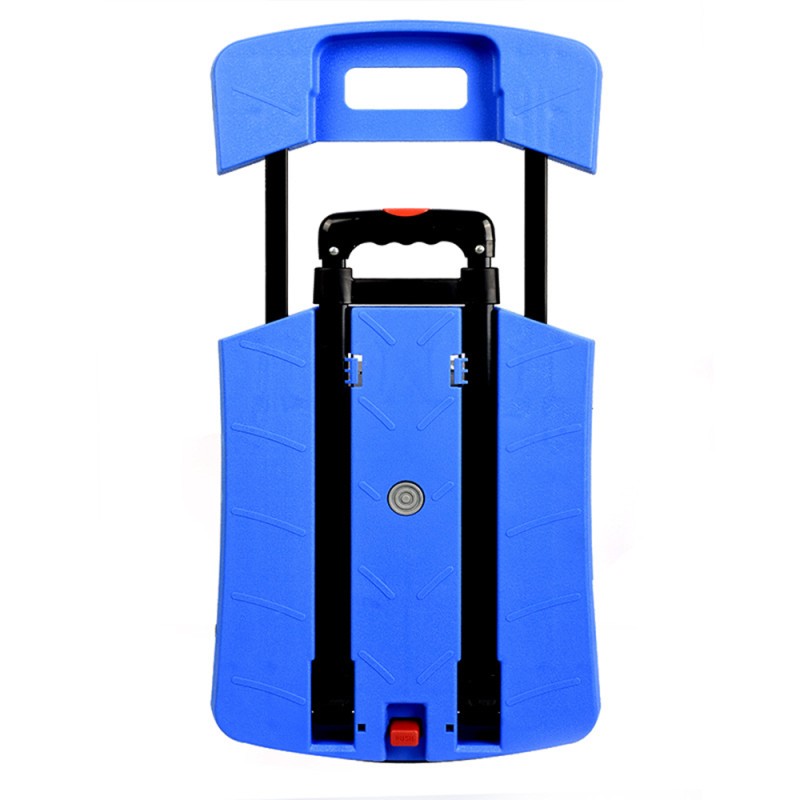 Folding Hand Truck, 350 lbs Capacity Luggage Cart, Utility Dolly Platform Cart with 6 Wheels & 2 Elastic Ropes for Luggage, Travel, Shopping, Moving, Office Use - Blue (Item # 6WF-600BU) 